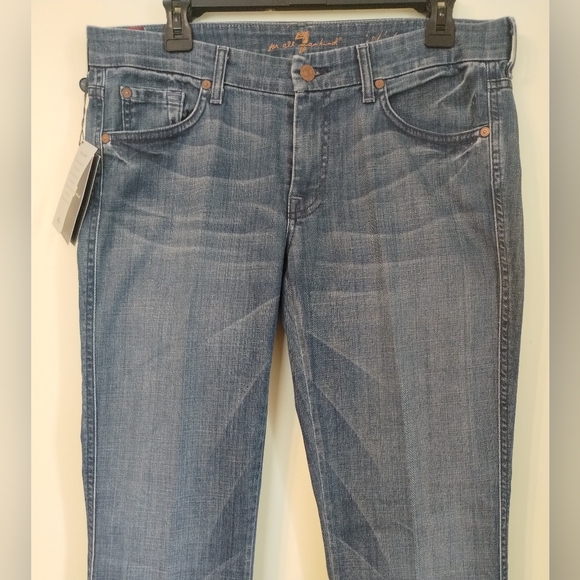 NWT 7 For All Mankind A Pocket Flare Jeans Cotton Blend Women's Size 32 - Picture 2 of 15